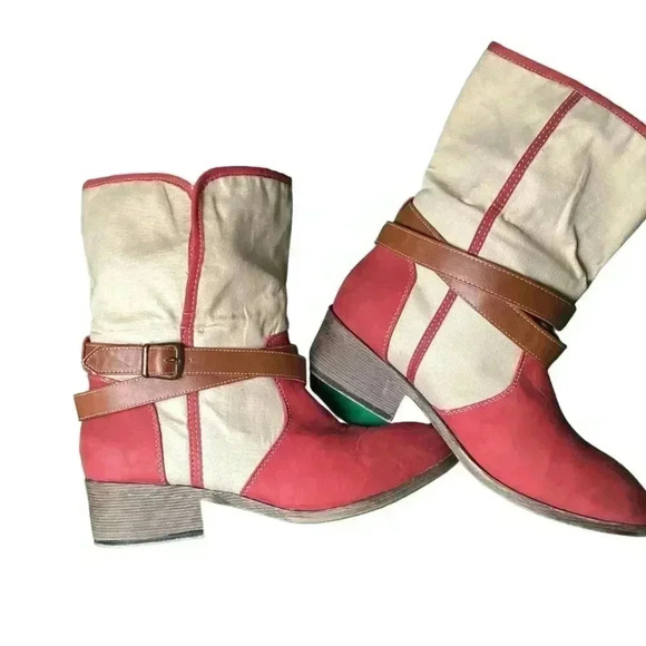 Bucco Women's Red and Brown Boots - Size 8 - Picture 7 of 15